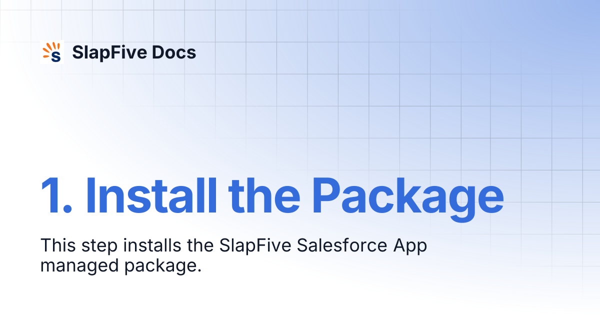 1. Install the Package | SlapFive Docs