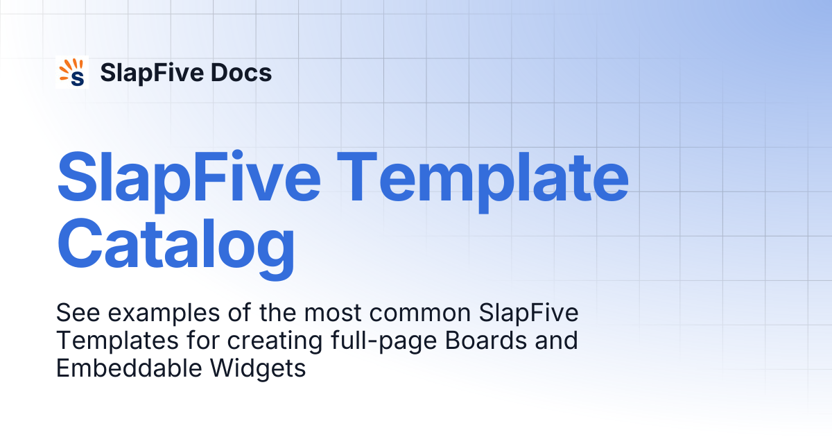 SlapFive Template Catalog | SlapFive Docs