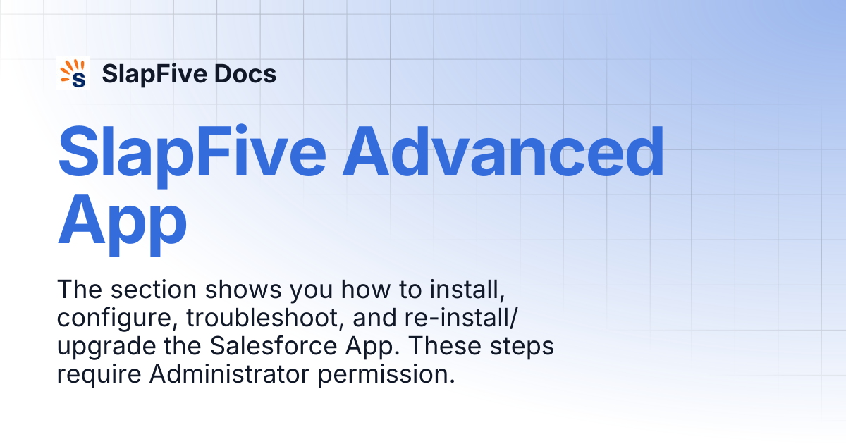 SlapFive Advanced App | SlapFive Docs